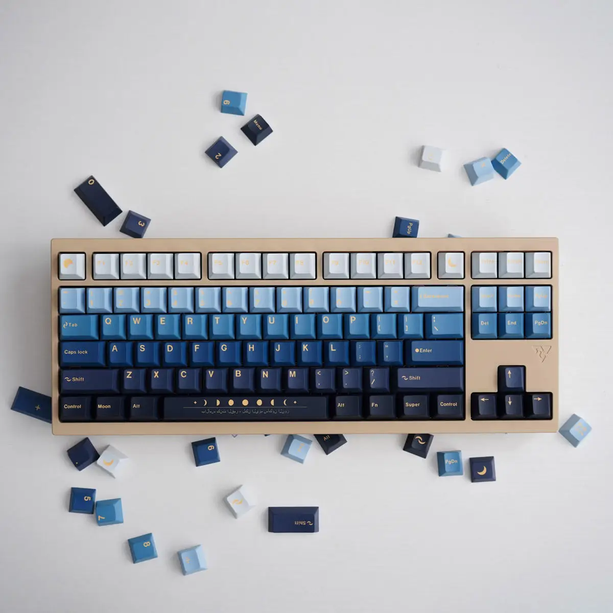 GMK Keycaps PBT Cherry Profile Dye Sub Gradient Blue Keyboard Keycap For MX Switch Gamer Keyboard ISO Layout 87 97 104 - imagen 4