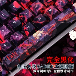 Keycaps Fate/stay Night Saber PBT Dye-Sub Perfil Cherry Anime Gaming