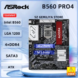 Placas base ASROCK B560 Pro4 Intel B560 LGA 1200 DDR4 128GB 2xM.2 PCIe 4,0 compatible con Core i5-11400F i3-10100F i9-11900T i5-1160