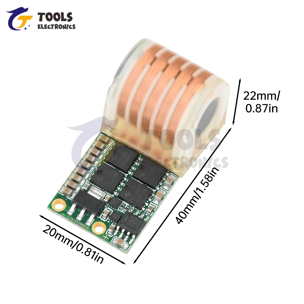 DC 9-12V a AC 20KV Bobina de refuerzo de CA de alta frecuencia Módulo de encendido de alto voltaje Generador de alto voltaje - imagen 5