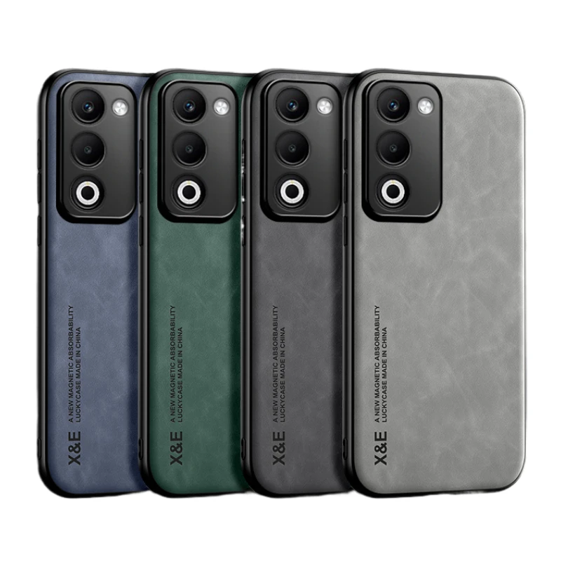 Funda de cuero de lujo para OPPO A5 5G, Funda trasera Global para teléfono, Funda protectora magnética a prueba de golpes Magsafe, Funda Coque - imagen 2