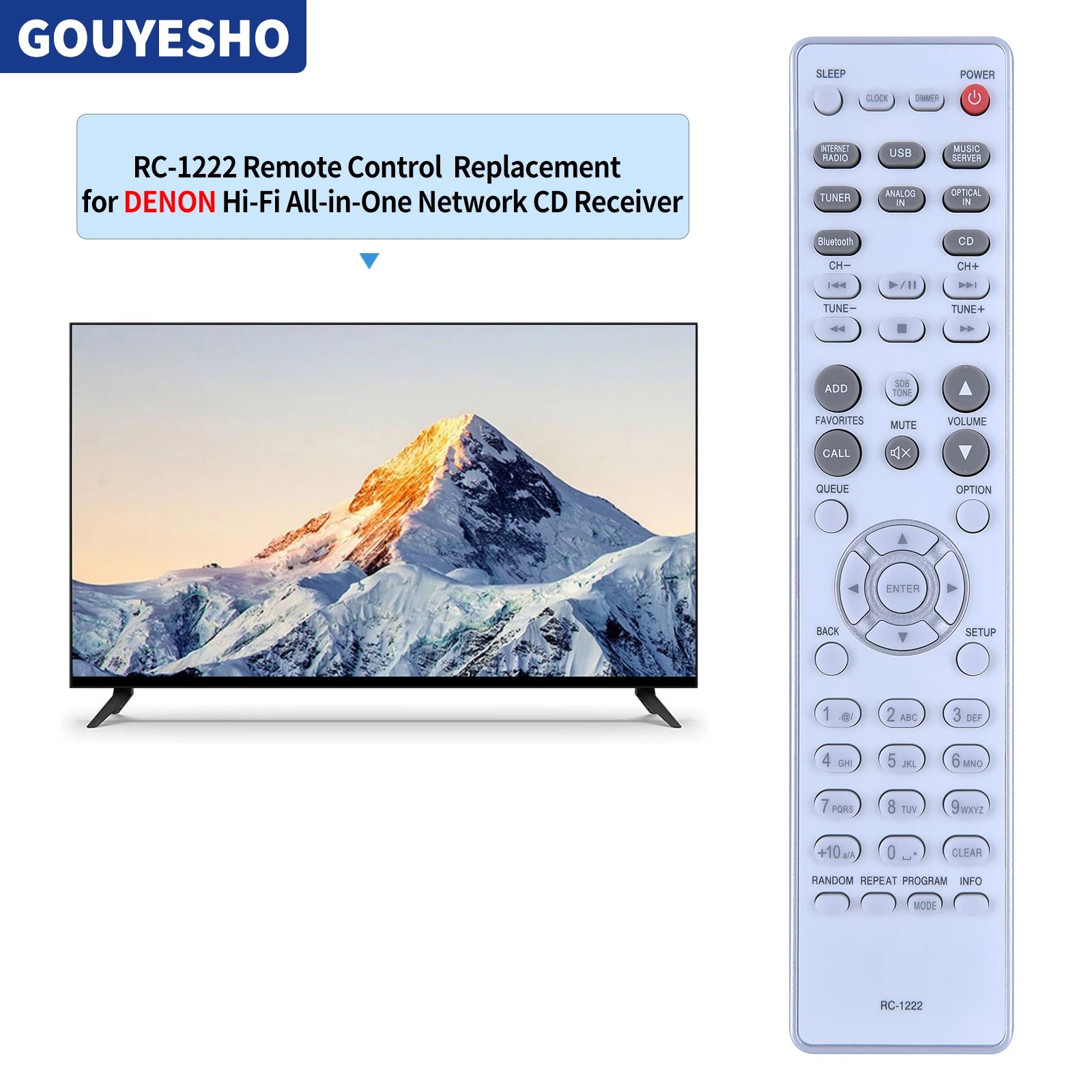 Nuevo Control remoto para DENON CEOL RCD-N10 RC-1222 receptor de CD de red todo en uno Hi-Fi - imagen 2