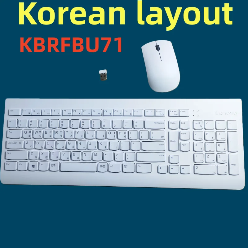 Teclado y ratón combinados inalámbricos de diseño coreano KBRFBU71 para ordenador de escritorio Lenovo Laptop