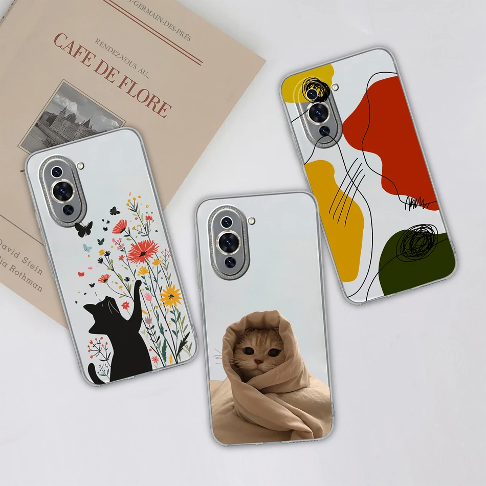 Para Huawei Nova 10 Pro SE funda gradiente flores suave TPU transparente silicona teléfono parachoques para Huawei Nova10 funda protectora - imagen 5