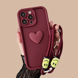 Funda Xiaomi POCO de silicona con correa y corazón 3D