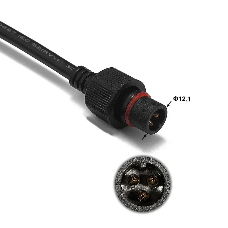 Cable conector de extensión de alimentación impermeable, cables de núcleo de 0,5mm para arandela de pared LED WS2812B, tira de píxeles LED, lámpara de escenario, 1/2/3m, 3 pines - imagen 4