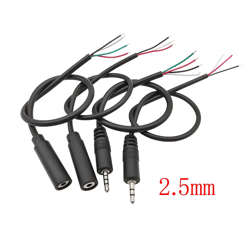 Cable de extensión para reparación de auriculares, conector macho/conector hembra/Mono/estéreo AUX 2/3/4 polos a Cable desnudo, 1 piezas, 2,5/3,5mm - imagen 2