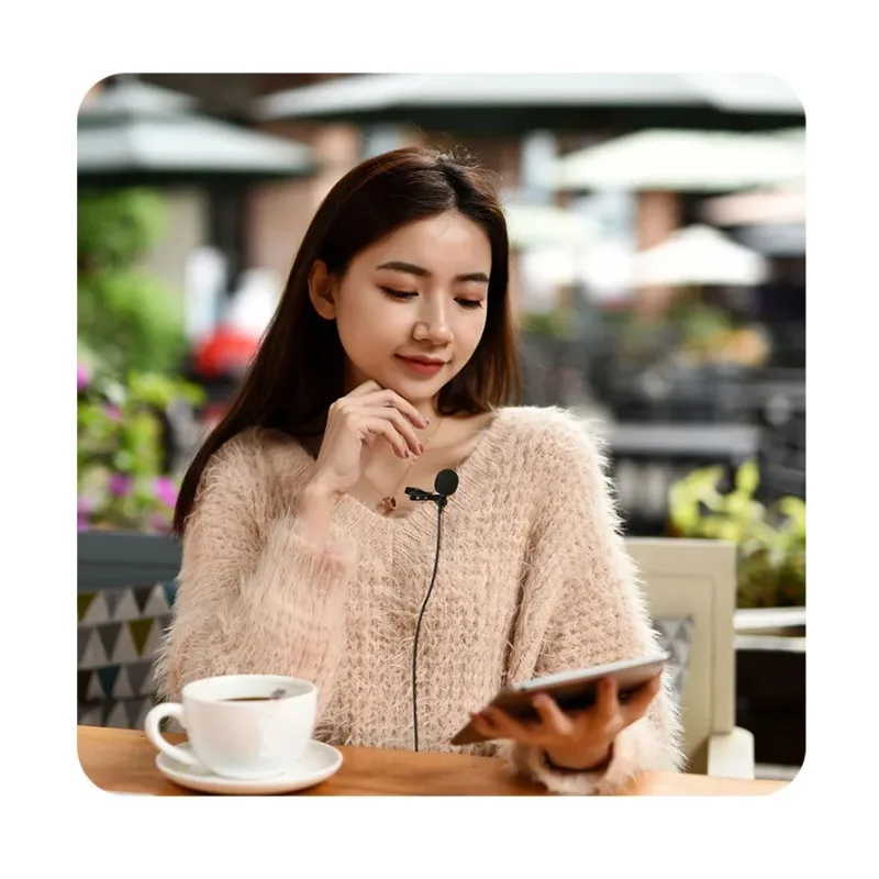 Mini micrófono Lavalier portátil de 1,5 m, micrófono de solapa con Clip, micrófono tipo C con cable de 3,5mm para teléfono, ordenador portátil y PC - imagen 2