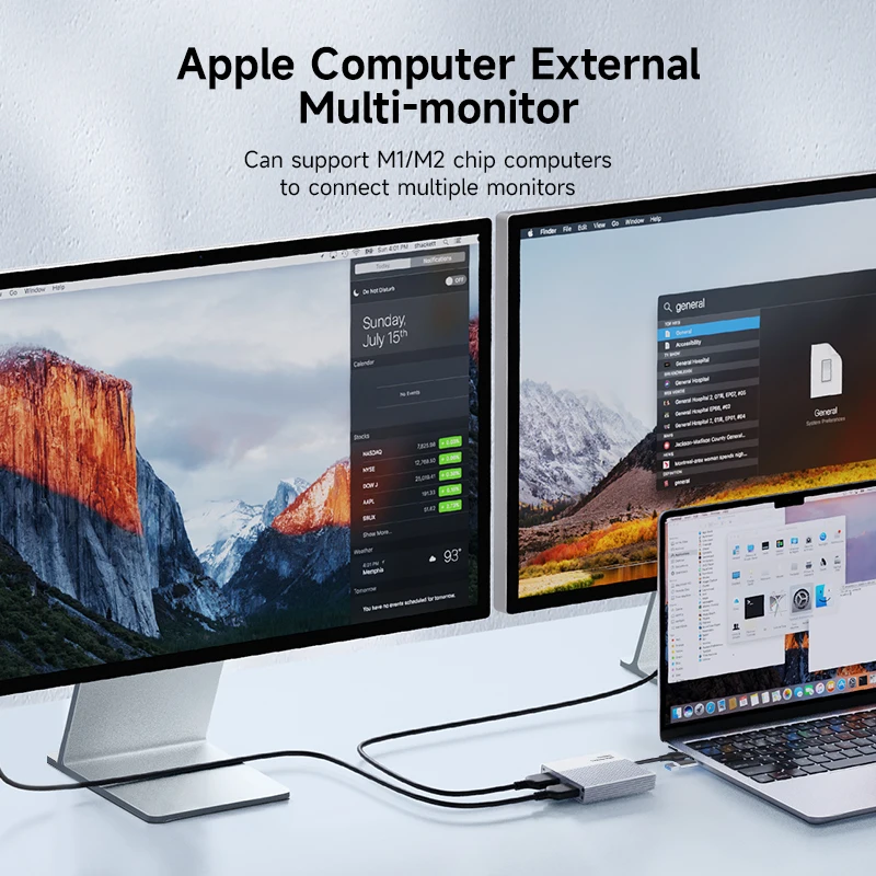 Hagibis-Adaptador de pantalla 4K USB-C/USB 3,0 a HDMI Dual, Compatible con Apple M1 M2, Windows Mac, DisplayLink, Chip DL6950 - imagen 2