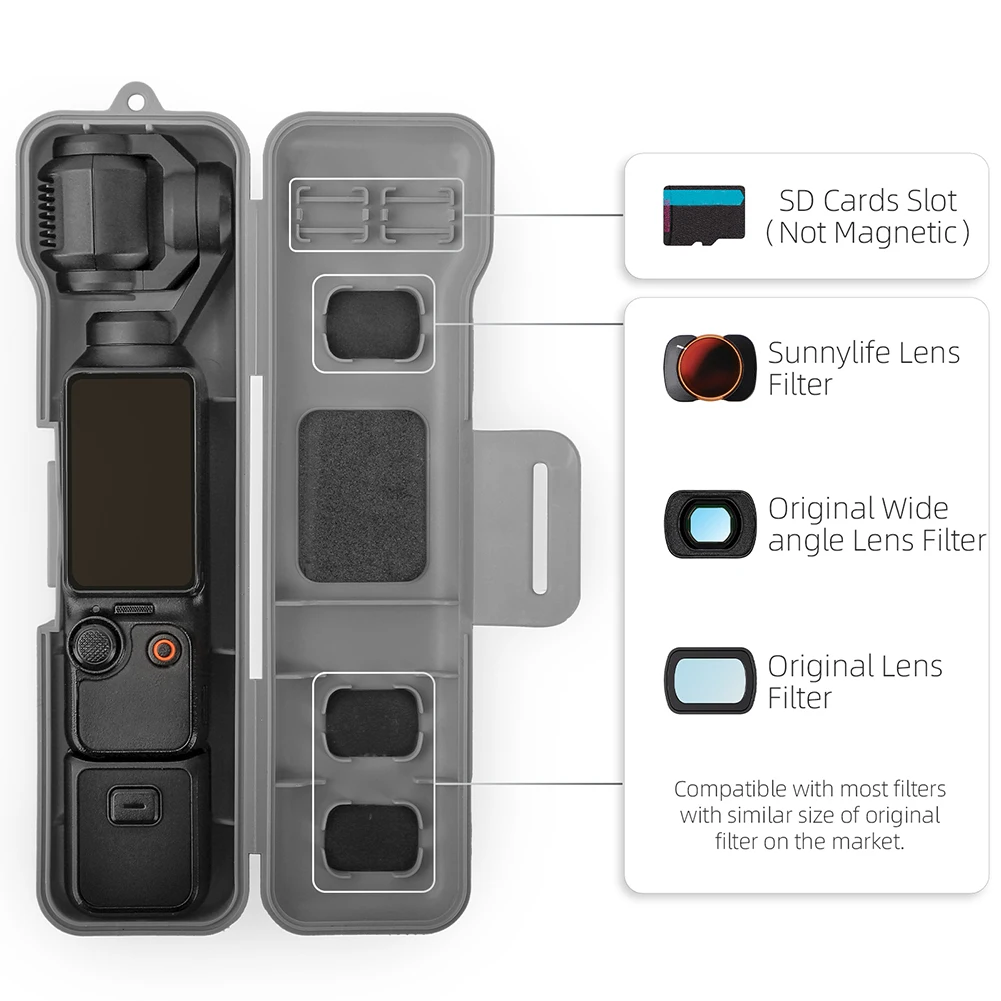 Funda para DJI OSMO Pocket 3 PC funda protectora dura abatible con cordón Protector de carcasa a prueba de golpes para DJI Pocket 3 - imagen 4