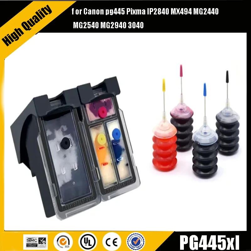 Cartucho de tinta PG-445 para impresora Canon PIXMA, recambio de tinta para modelos iP2840, MG2440, MG2540, MG2540S, MG2545S, MG2940, MG3040, MX494, TS3140, 445XL y 446XL