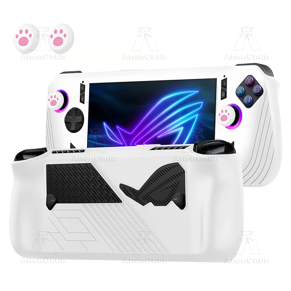 Funda de silicona ROG Ally X resistente a los arañazos, anticaída, antideslizante, duradera, protección integral, funda suave con 2 empuñaduras para el pulgar