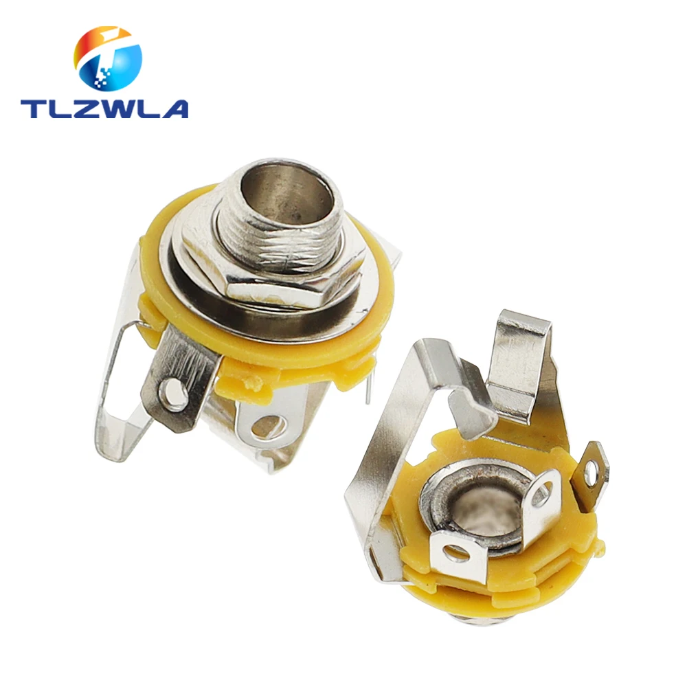 1 Uds 6,35mm/6,5mm conector estéreo de 3 polos conector hembra de Audio 6,35 tipo soldadura enchufe de Panel piezas de bricolaje - imagen 2