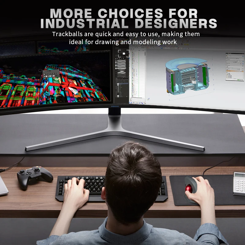 Ratón Trackball Vertical inalámbrico, ergonómico, Bluetooth 5,1, modos duales, 1600DPI, recargable, silencioso, Trackball para Win/iOS - imagen 4