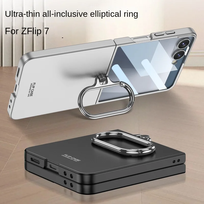 Para Samsung Galaxy Z Flip 7 funda dura delgada con soporte de anillo funda protectora trasera para Samsung Z Flip7 funda completa para teléfono - imagen 4