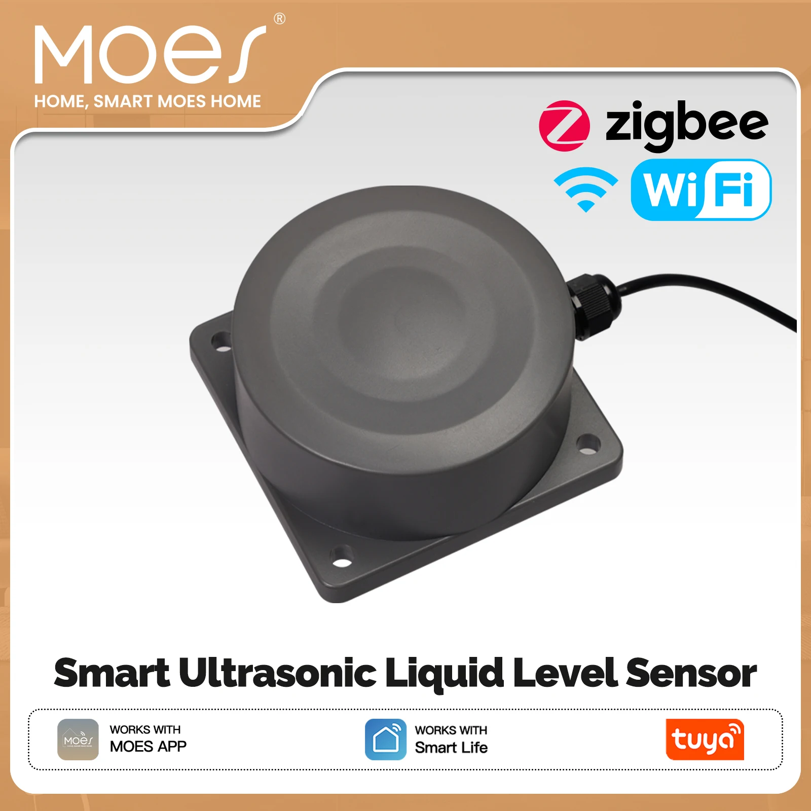 MOES Tuya WiFi/ZigBee Detector de nivel de agua, Monitor de tanque inteligente ultrasónico con alertas en tiempo Real y Control de aplicación remota - imagen 2