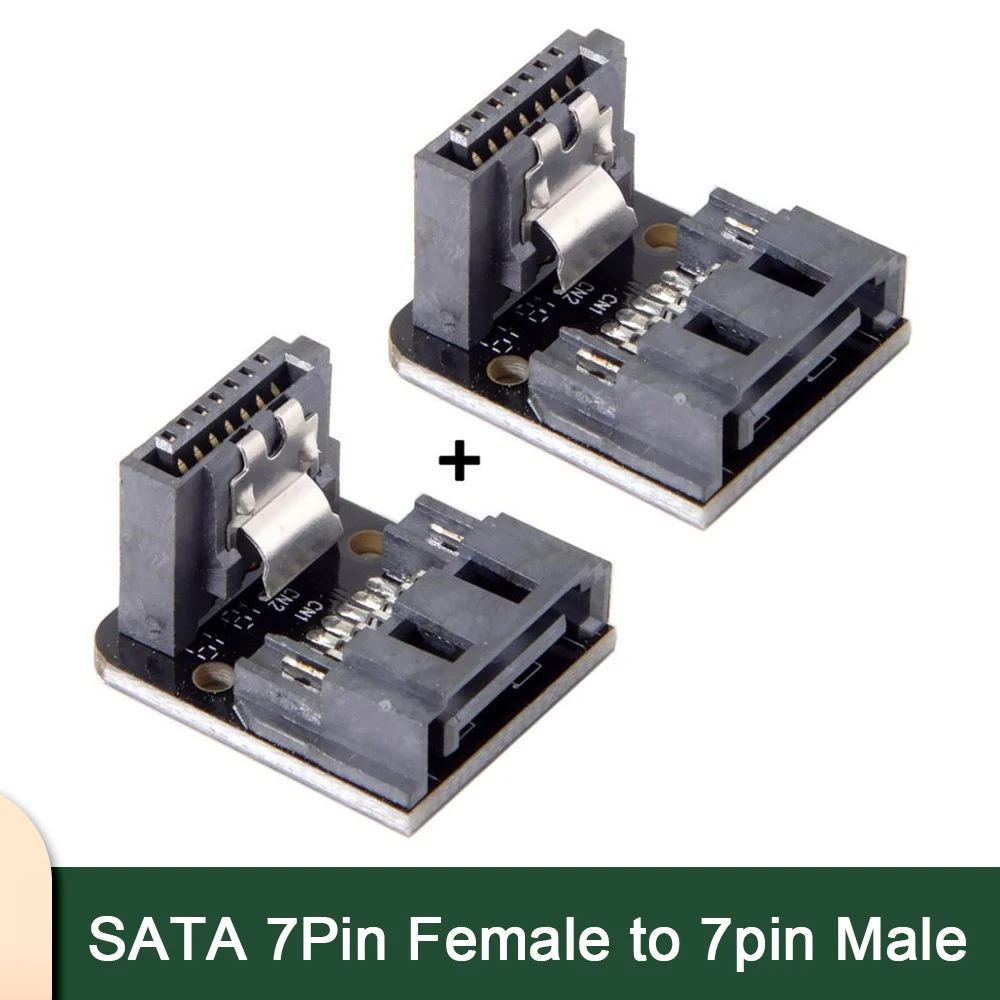 Adaptador SATA de 7 pines macho a hembra de 90 grados en ángulo para placa base, escritorios, SSD HDD, accesorio de Cable de ordenador