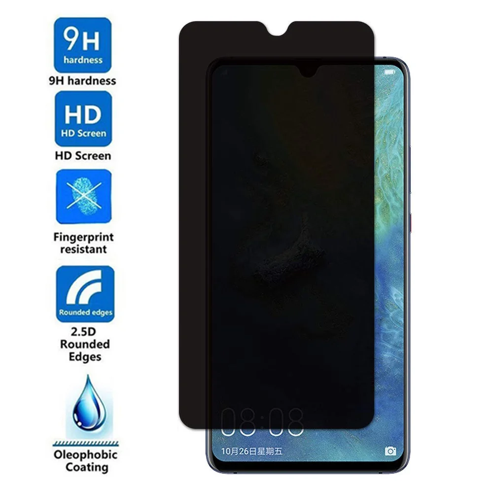 Vidrio templado de privacidad 2.5D para Huawei Mate 20 X, película protectora antiespía para Huawei Mate 20 20X, Protector de pantalla antimirones