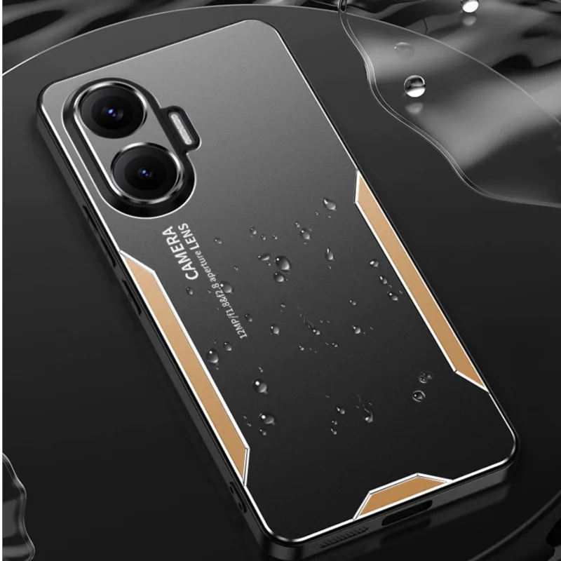 Para Poco F7 funda Metal aluminio lente protectora escarcha prevenir huellas dactilares Metal + cubierta de TPU para Poco F7 - imagen 3