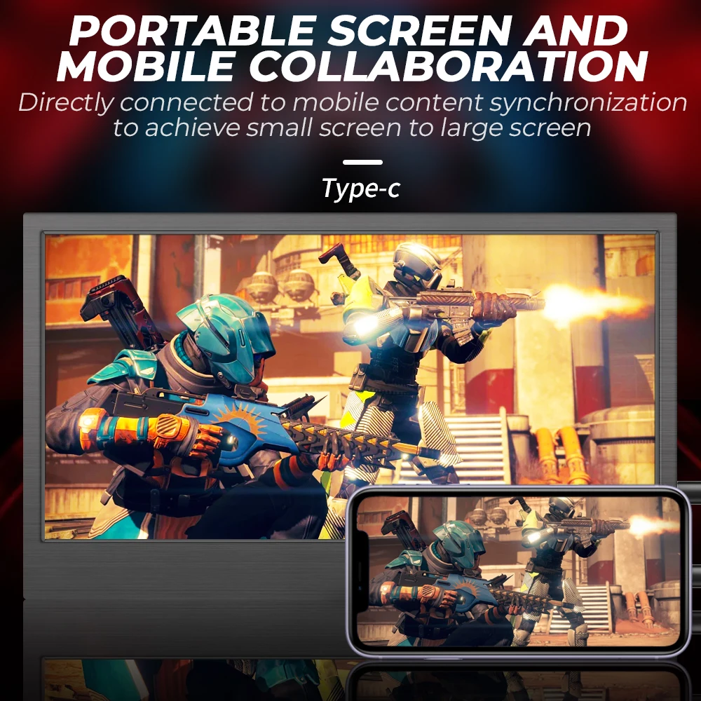 MUCAI compatible con HDMI notebook segunda pantalla extensión de juego monitor portátil plug and play, Switch Mac Xbox PS4/5 11,6 pulgadas - imagen 2