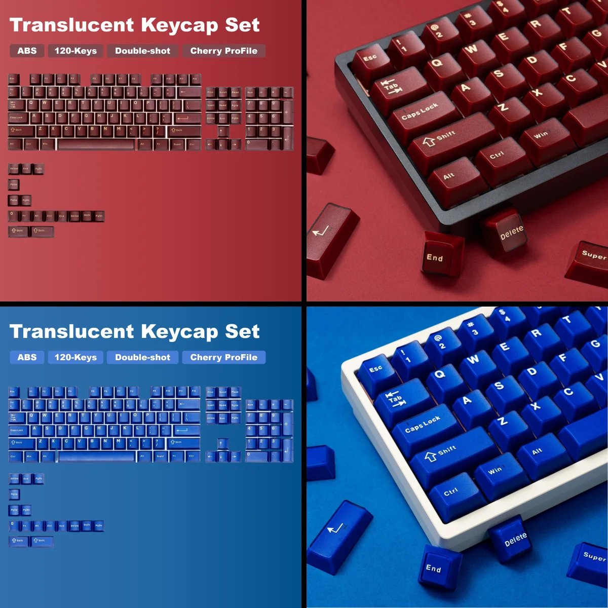 PFK-teclas ABS con perfil de cereza, juego de teclas de doble disparo para teclado mecánico Mx Cherry Gateron Switch, Kit DIY - imagen 3