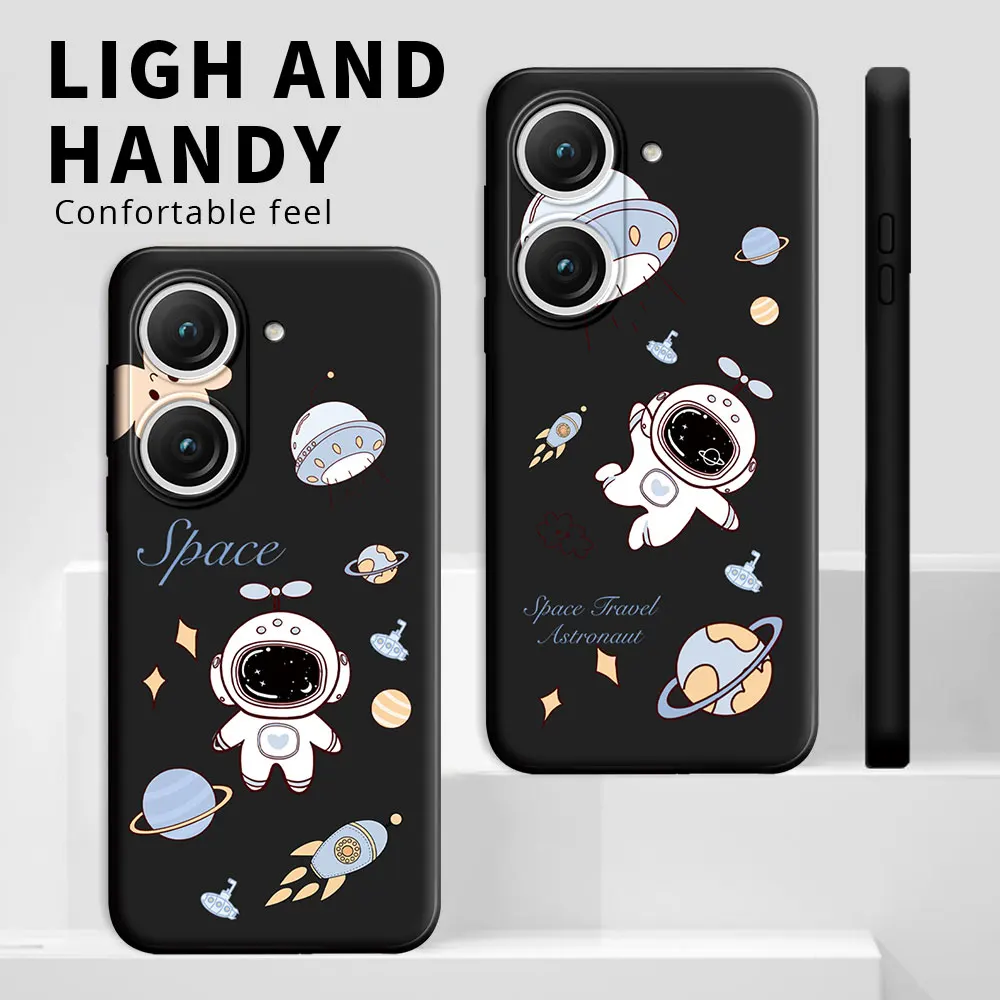 Funda de silicona para Asus Zenfone 9 (AI2202), carcasa trasera con dibujos animados de gato y flores, a prueba de golpes, suave, para Zenfone 10 (AI2302) - imagen 5