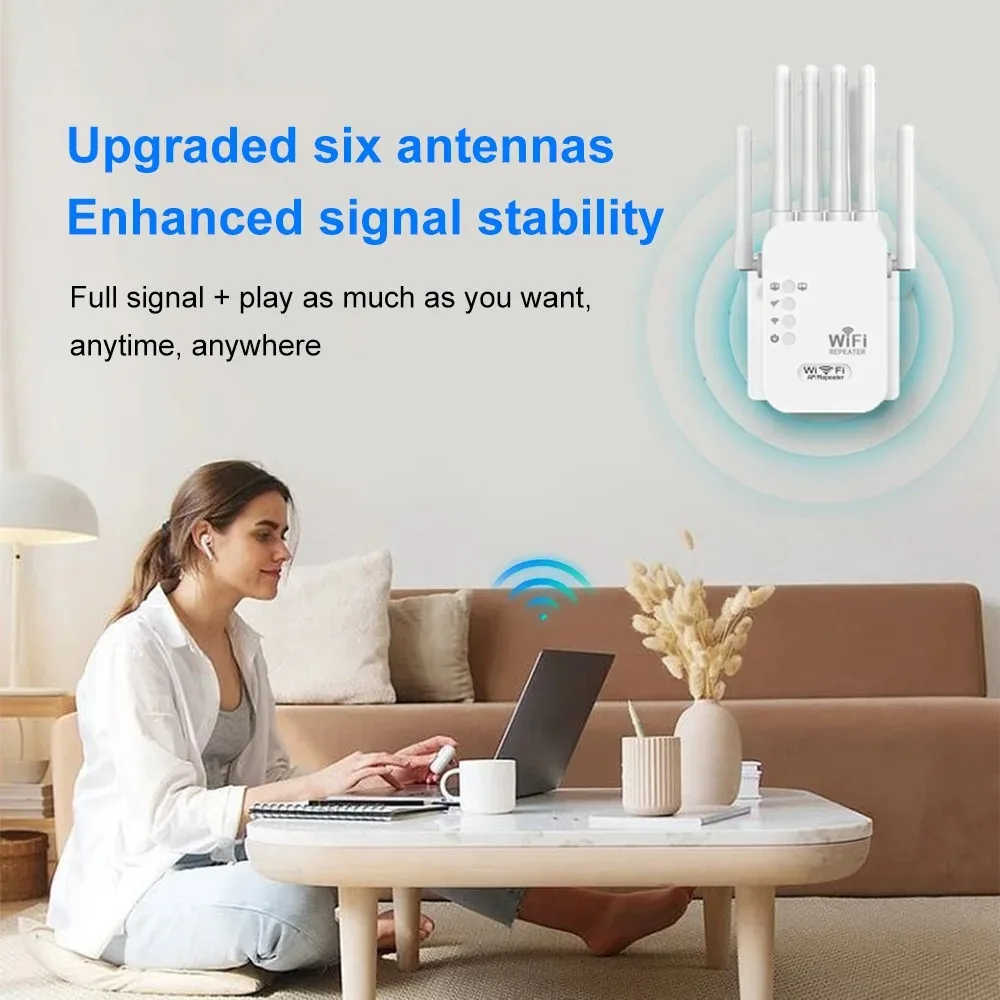 Kebidumei-repetidor Wifi de 1200Mbps, extensor de rango de red de doble banda 2,4G 5G, amplificador amplificador de señal, enrutador WiFi inalámbrico de 6 antenas - imagen 5