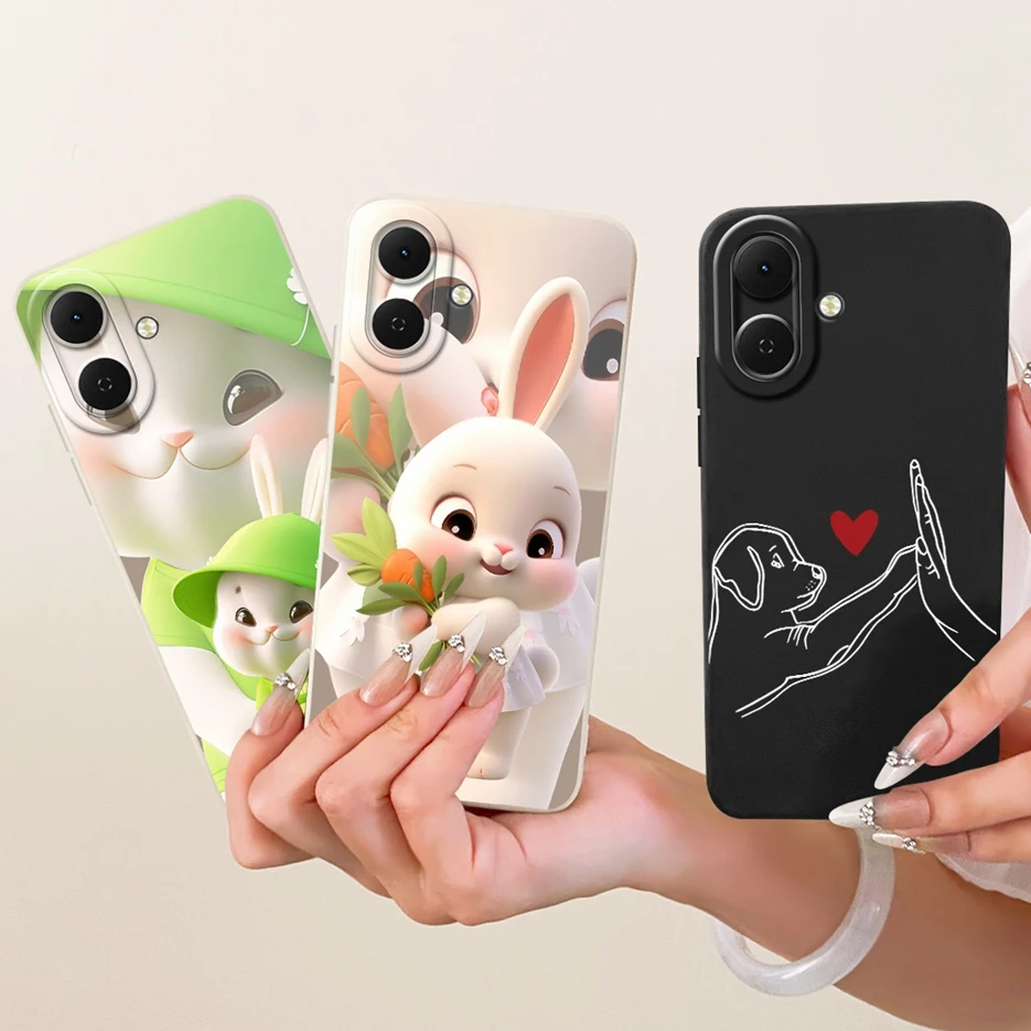 Para Tecno Spark Go 2 funda LJ7 lindo conejo cubierta de dibujos animados suave TPU mate funda de teléfono para Tecno Spark Go 2 SparkGo2 funda trasera Coque - imagen 3