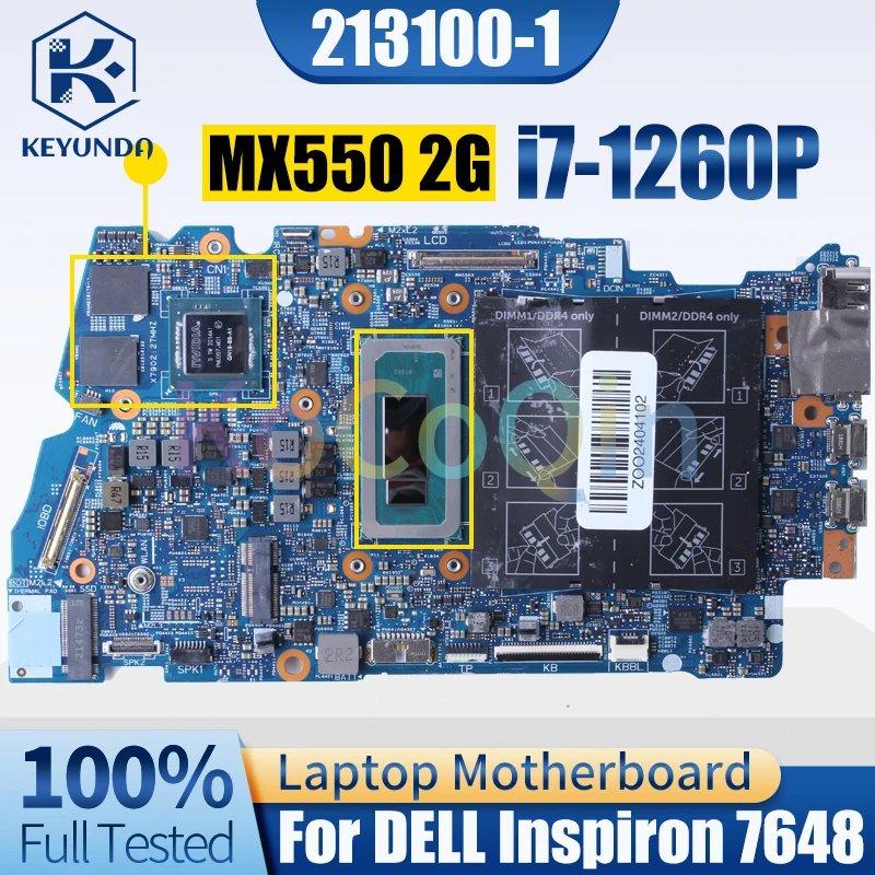 213100 -1 para la placa base del cuaderno Dell Inspiron 7648 SRLD6 i7-1260P GN18-S5-A1 MX550 2G 0FD3D2 placa base del ordenador portátil 100% probado - imagen 2