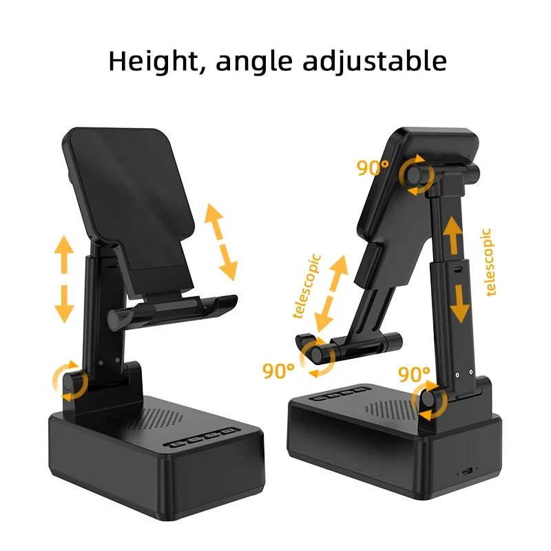 Soporte de cargador inalámbrico para teléfono móvil, estación de carga rápida de 15W para iPhone, Samsung y Xiaomi, Altavoz Bluetooth de escritorio - imagen 3