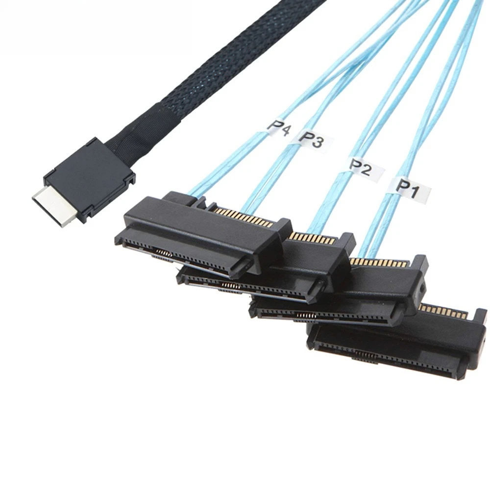 OCuLink PCI-E SFF-8611 4i a MINI SAS 8482 2 en 1 conversión de disco duro Cable adaptador de alta velocidad longitud opcional 0,5 M 1M - imagen 4