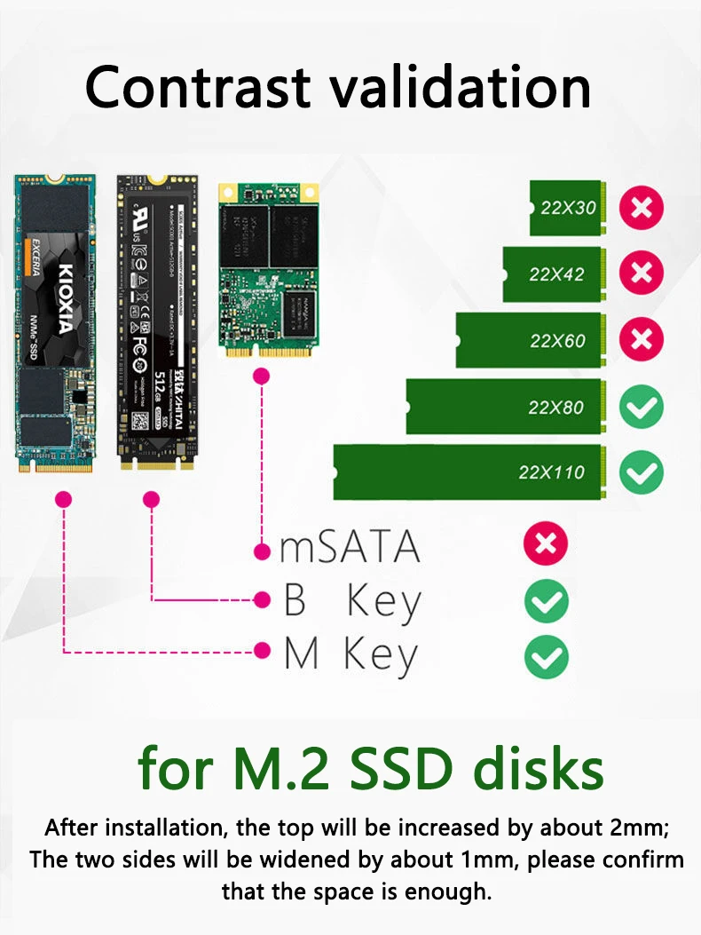 Disipador de calor M.2 SSD NVME NGFF M.2 2280 disco duro de estado sólido disipador de calor de cobre puro B80 radiador enfriador fino para ordenador portátil - imagen 2