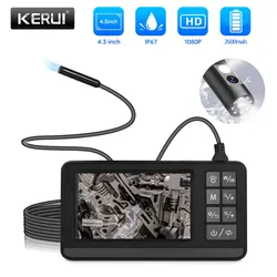 KERUI Boroscopio Industrial 1080P Doble Lente con Pantalla IP67
