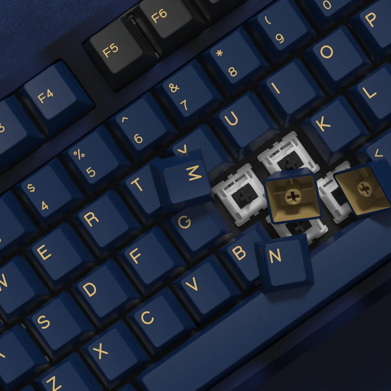 KBDiy-teclas PBT GMK personalizadas, teclas de doble disparo, azul samurái, para juego de teclado mecánico, perfil Cherry, ISO 7U, 176 teclas - imagen 5