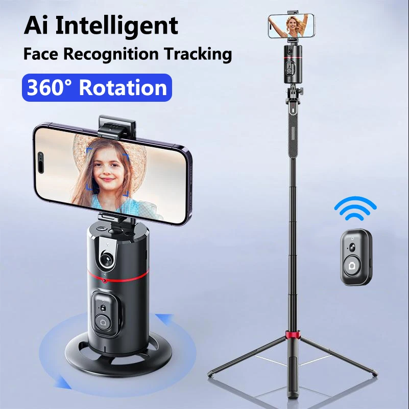 Estabilizador de cardán inteligente para teléfono inteligente, palo de Selfie, monopié de seguimiento de escritorio, PTZ, rotación de 360, para Tiktok en vivo - imagen 2