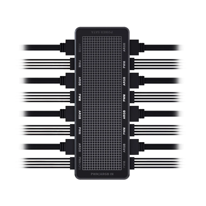 COOLCIRC 1 a 8 ARGB y PWM 2 en 1 Hub divisor de succión magnética compatible con alimentación SATA controlador de ventilador de 3 pines/4 pines para ventiladores de carcasa de PC - imagen 5