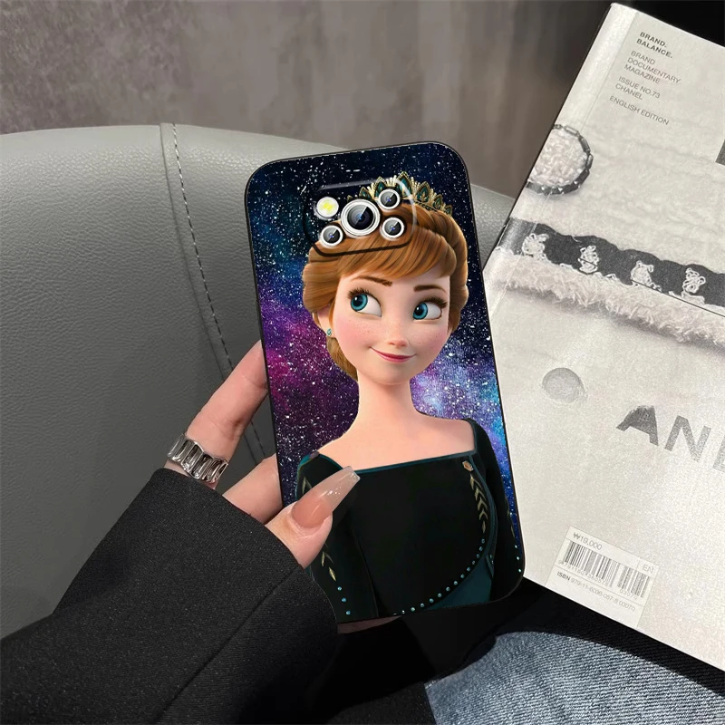 Funda de teléfono de Frozen The Snow Queen Elsa para Xiaomi Mi Poco F5 F4 F3 X6 X5 X4 X3 M6 M5S M4 M3 C65 Pro GT NFC 5G, color negro - imagen 4