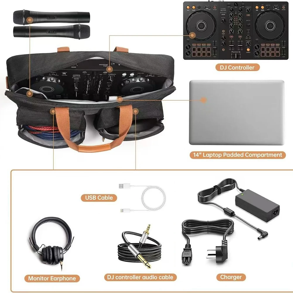 Estuche de transporte para reproductor de discos DJ para Pioneer DDJ-SB3 DDJ-400 DDJ-RB bolsa de almacenamiento portátil bolsa de transporte de viaje para DJ funda protectora para DJ - imagen 4