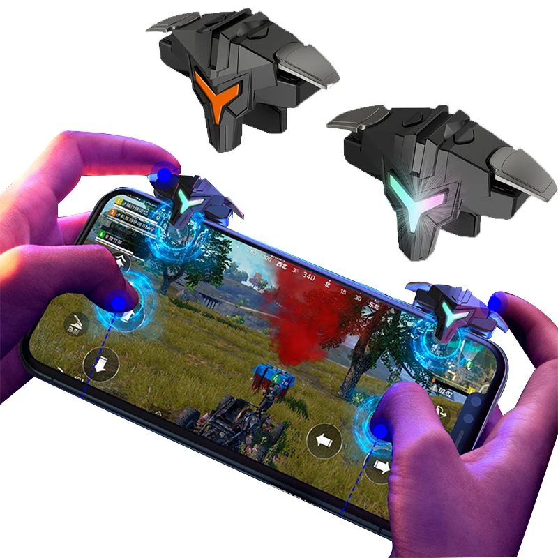 A1 Mobile Game Trigger for PUBG Phone Gaming Controller Gamepad Joystick Aim Shooting Triggers 4 Finger for PUBG Mobile Phone