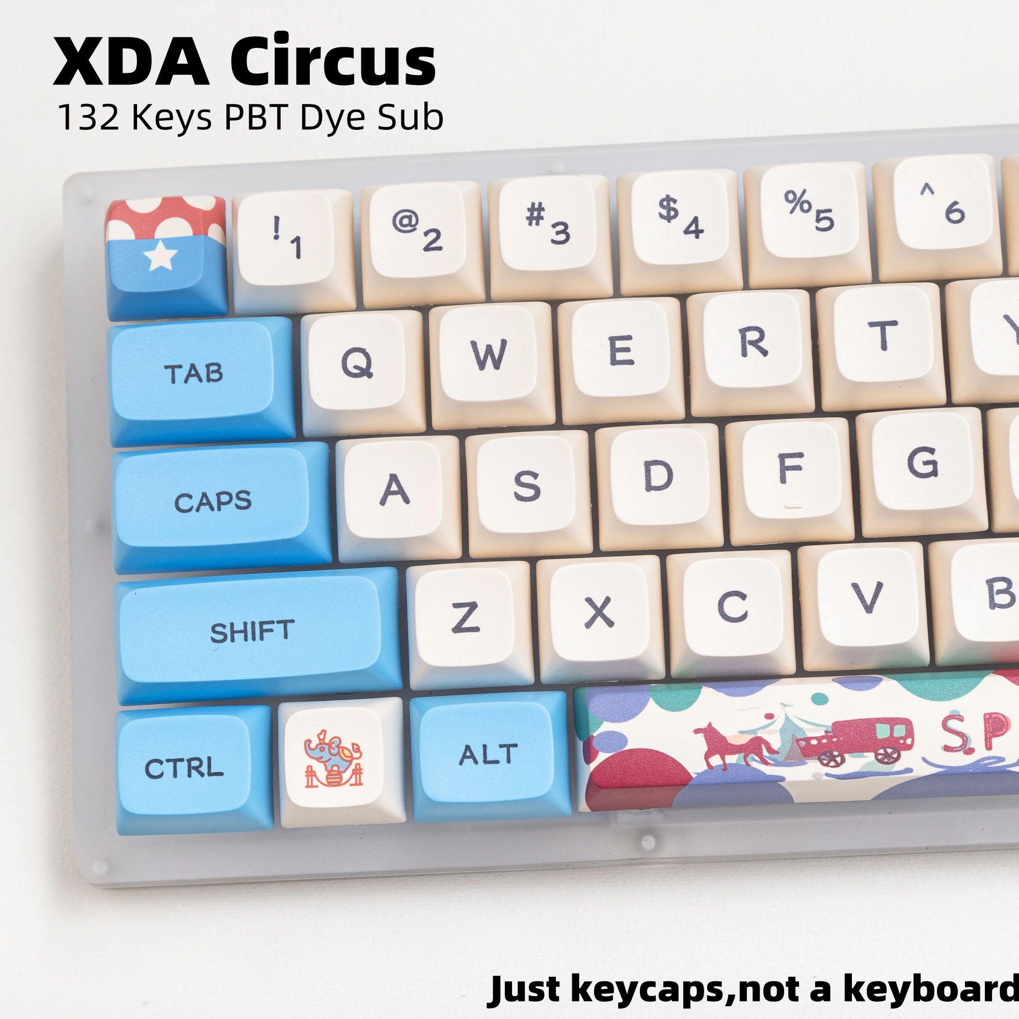 Teclas XDA GMK Circus 132 teclas/juego DYE-SUB PBT para teclado mecánico para juegos Cherry Mx Switch HI75 regalos para niñas