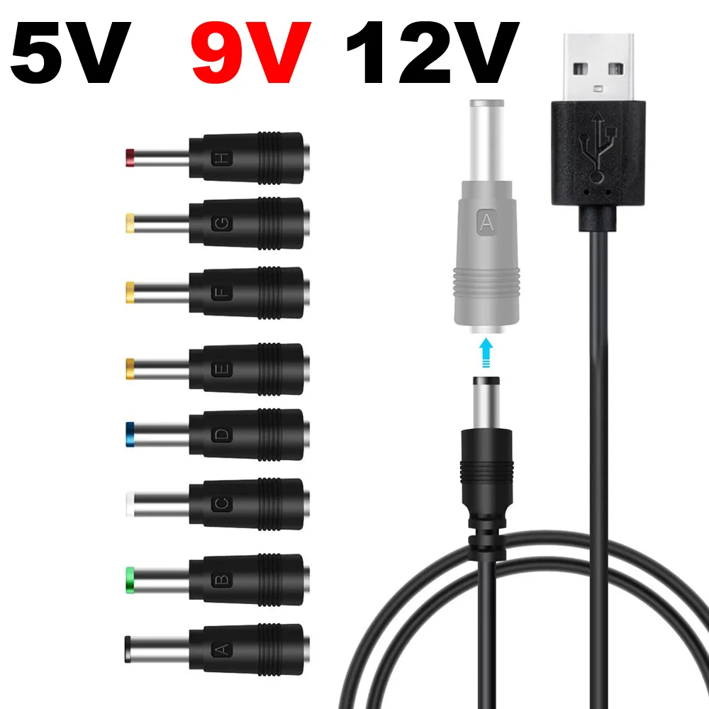 Universal 5V 9V 12V USB a DC Cable de alimentación USB Jack Cable de carga conector 55*25 para enrutador Mini ventilador altavoz cámara - imagen 2