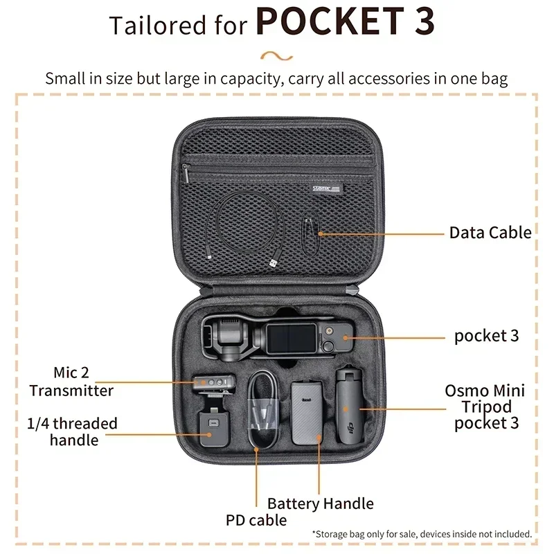 Accesorios para Cámara de Acción, bolsa de almacenamiento, Estuche de transporte, bolso cruzado, carcasa protectora impermeable para DJI Osmo Pocket 3 - imagen 3