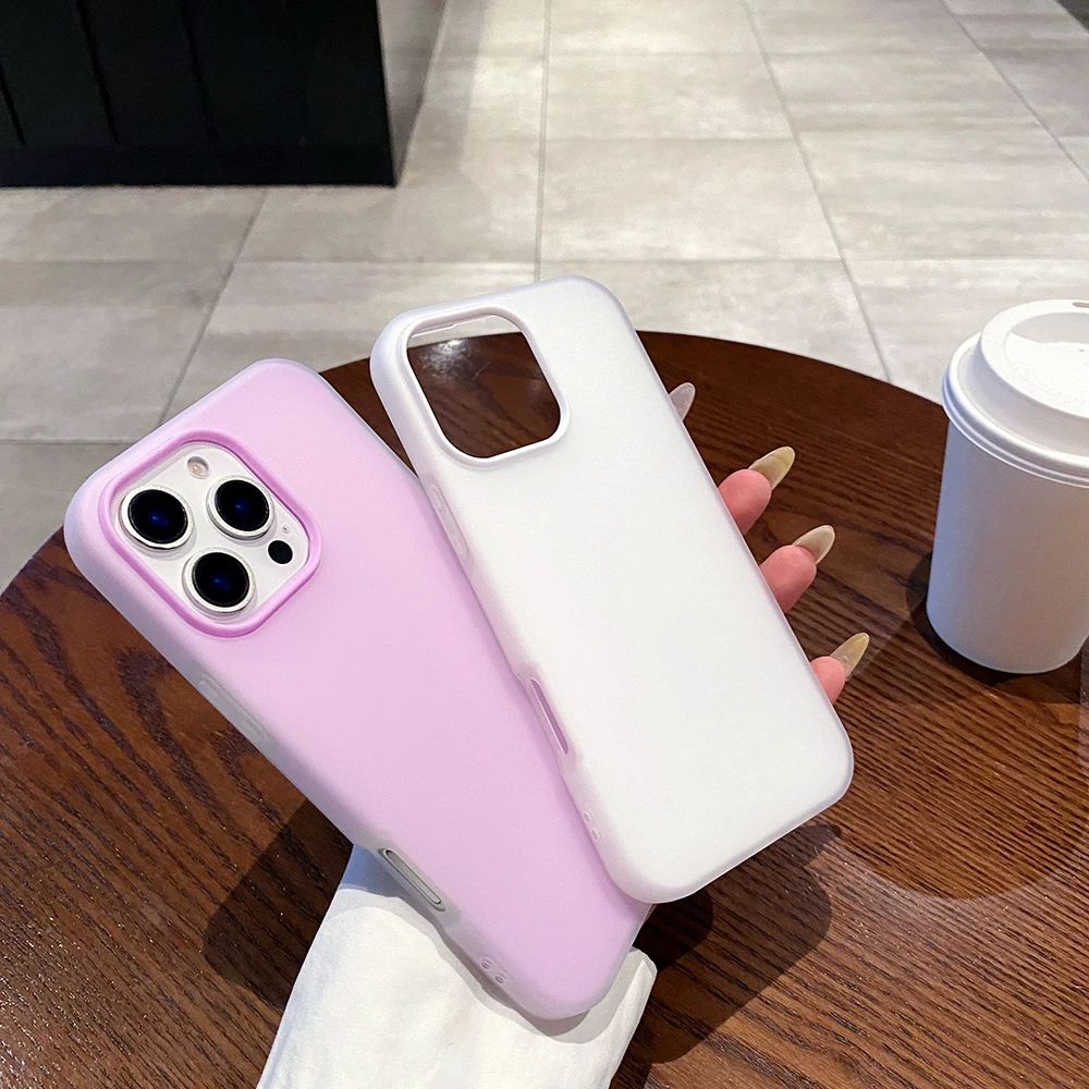 Funda de teléfono transparente de Color caramelo mate de lujo para iPhone 16 Plus 15 14 13 12 11 Pro Max cubierta suave de silicona a prueba de golpes - imagen 5