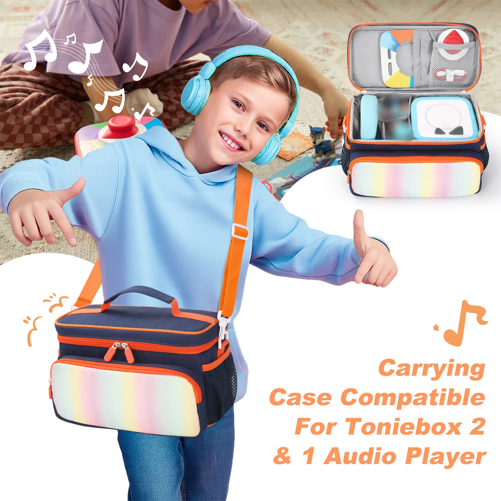 Estuche de transporte duro para Toniebox 2/1, estuche portátil, Mini reproductor, reproductores de música para niños, reproductores de Audio, funda protectora para principiantes - imagen 5