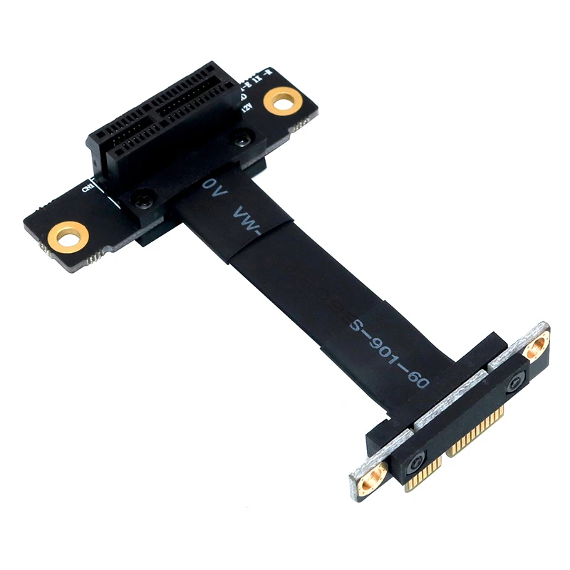 Cable elevador PCIE X1, Cable de extensión PCIe 3,0 x1 a x1 de ángulo recto Dual de 90 grados, extensor de cinta de tarjeta vertical PCI Express 1x de 8Gbps