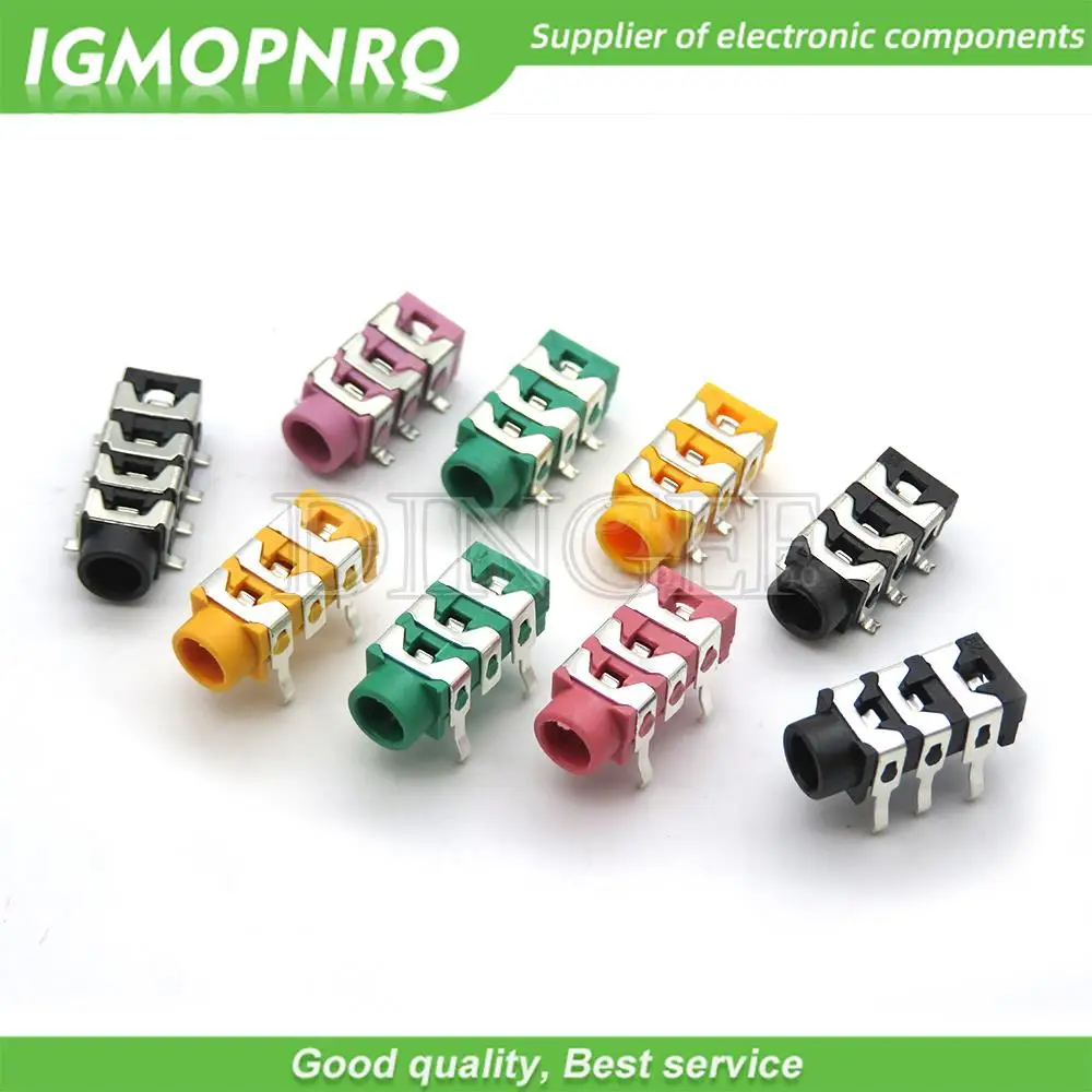 10 Uds PJ-313 conector para auriculares de 3,5 MM Audio y vídeo hembra conector estéreo de doble canal montaje en Panel de soldadura estéreo 5P/6P SMD DIP - imagen 2