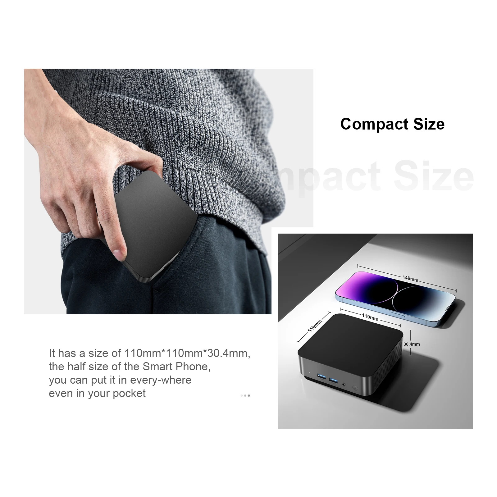 Chatreey T9 Mini PC N150 con Windows 11 SSD USB-C 4K - imagen 2