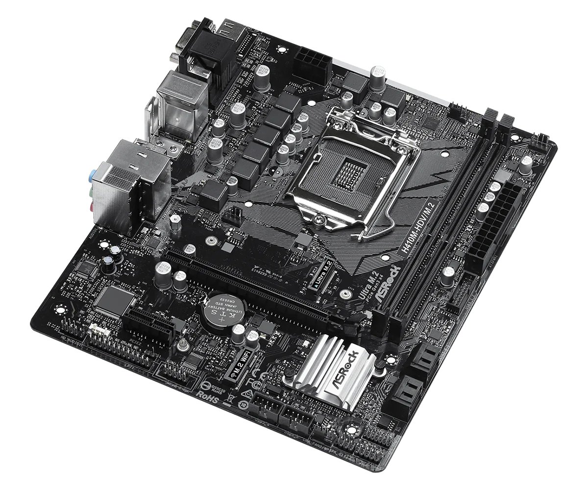 Placa base ASROCK H410M-HDV/M.2 Intel H410 2xDDR4 64GB LGA 1200 Micro ATX compatible con i3-10105 i5-10400F i9-10900 cpu - imagen 2
