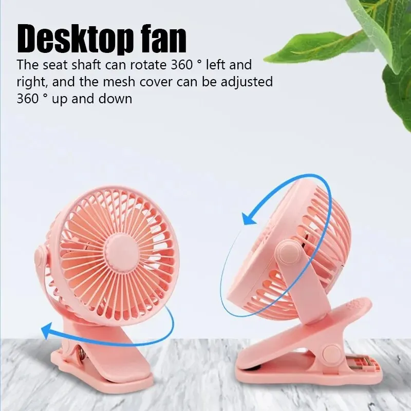 Mini Ventilador con Clip portátil, carga USB, silencioso, eléctrico de escritorio, alta calidad, dormitorio de estudiantes, pequeño Ventilador de refrigeración - imagen 5