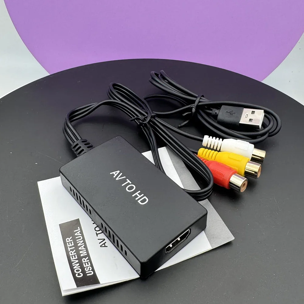 Convertidor adaptador compuesto de vídeo AV a HDMI, compatible con RCA a HDTV con Cable USB, adaptador AV CVBS para PS1/2/3 Xbox One N64 - imagen 2